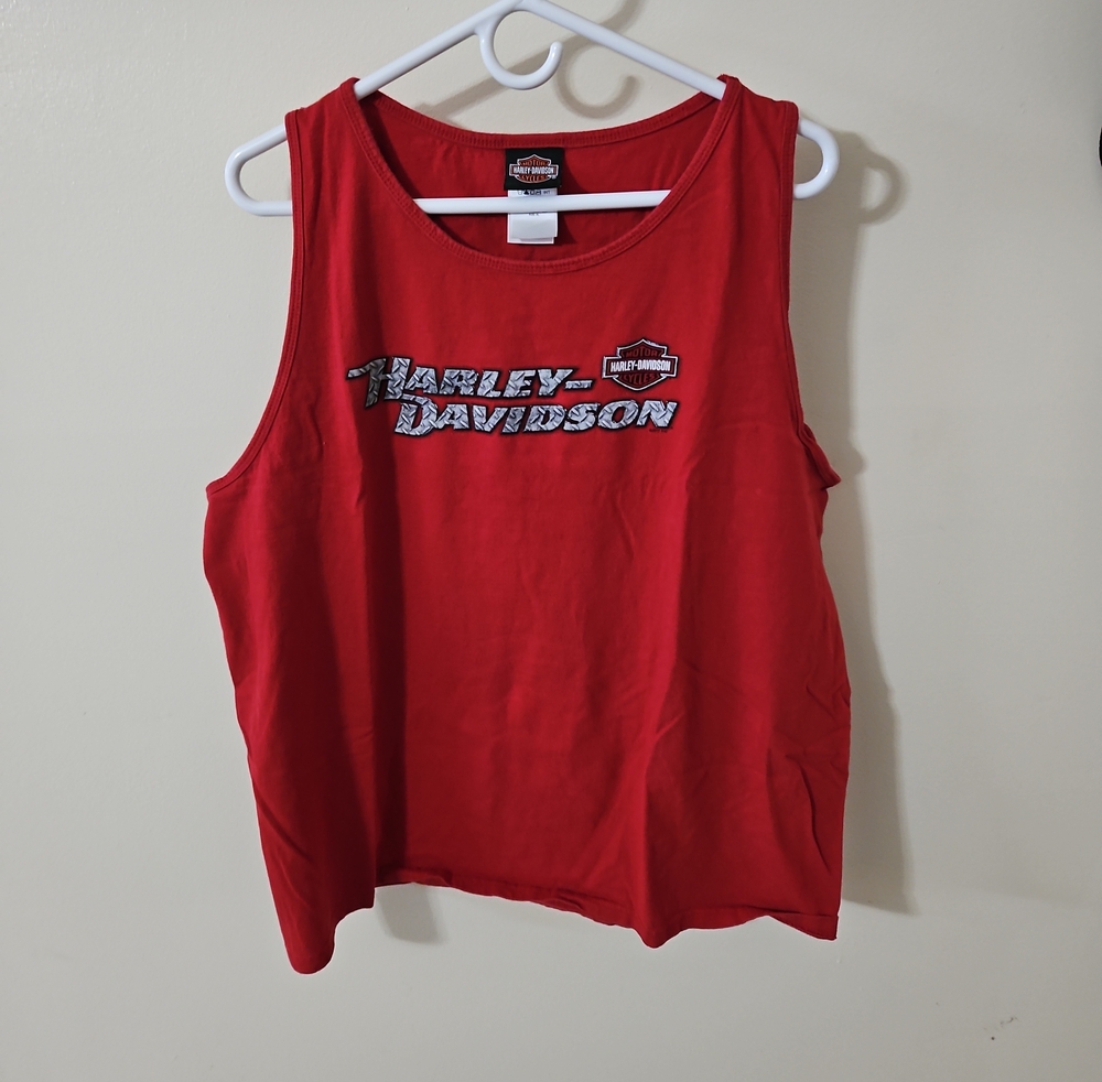 Harley-Davidson Red Men's Logo Tank Top